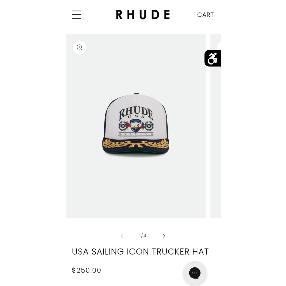 New Rhude USA SAILING ICON TRUCKER HAT - Picture 3 of 3